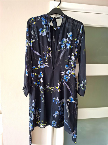 Reiss wrap dress - dress, black/blue