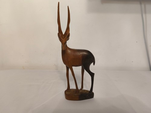 Vintage wood antelope figurine - vintage,