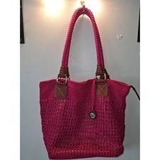 The Sak pink crochet lined shoulder bag womens