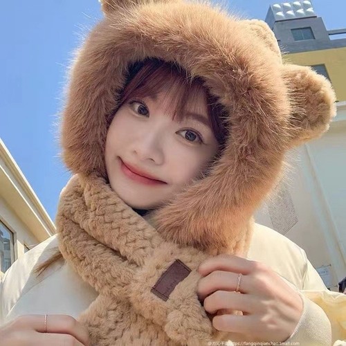 Plush bear scarf set - bear,
