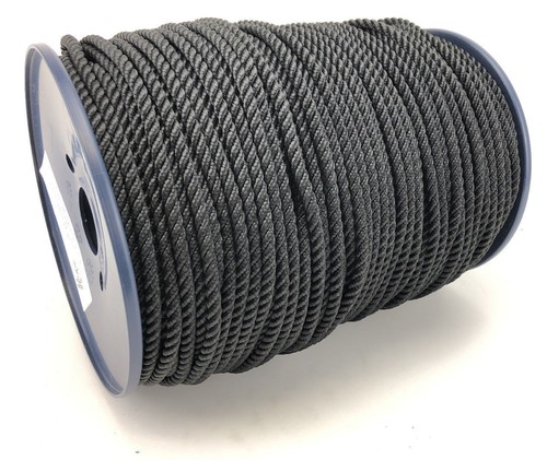 6mm black strand polyester - black,