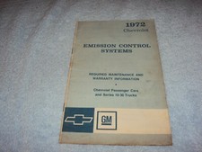 1972 CHEVROLET EMISSIONS
