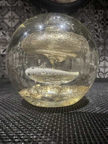 Bubble glass paperweight - glass, with