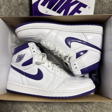 Size UK 7 - Nike Air Jordan 1 High OG White Court Purple Black - WORN ONCE!