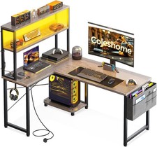 L Shaped Gaming Desk w LED