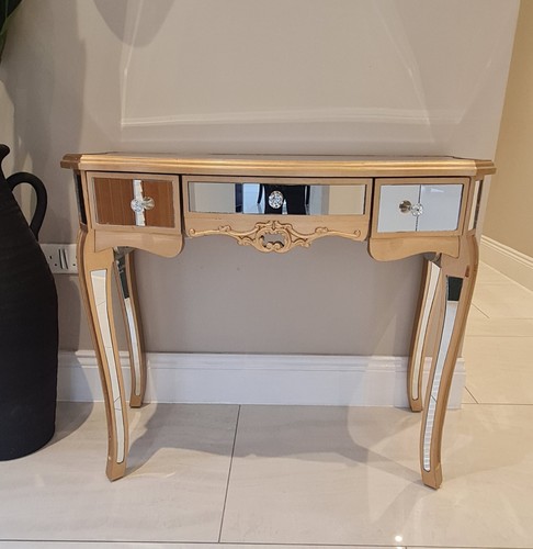 Mirrored console table with - mirrored,