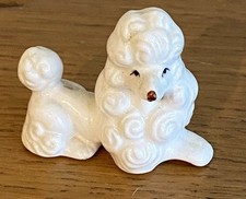 Rare Cute French Poodle Vintage Antique Porcelain? Kitsch Ornament Figurine 60s