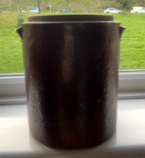 Antique French Rustic  Earthenware storage jar