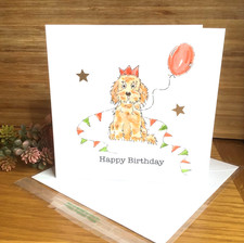 Birthday Card Golden Cockapoo