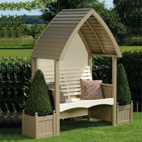 Wooden garden arbour - garden,