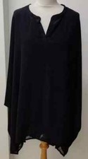 EX YOURS LADIES BLACK CHIFFON CAPE TOP NEW (REF 349)