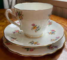 Adderley 'Floral' Fine Bone China - Tea Trio - x1 TeaCup, Saucer & Cake Plate #4