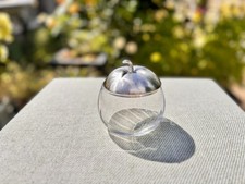 Art Deco Silver Plated Apple-shaped Preserve Jar -marked Made in England LLtd