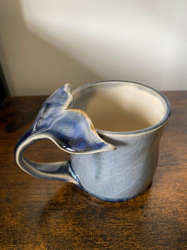 Studio pottery mug whale - pottery,