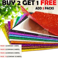 10 PCS A4 Glitter Premium Quality 12 Colours Arts Crafts foam Sheets
