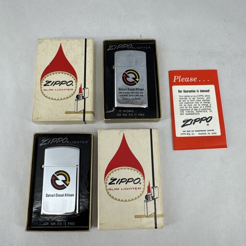 Pair 1975 zippo - zippo, slimline