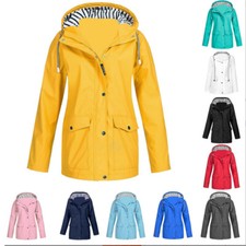 Women Waterproof Jacket Ladies Wind Raincoat Hooded Rain Forest Coat Ski Outdoor