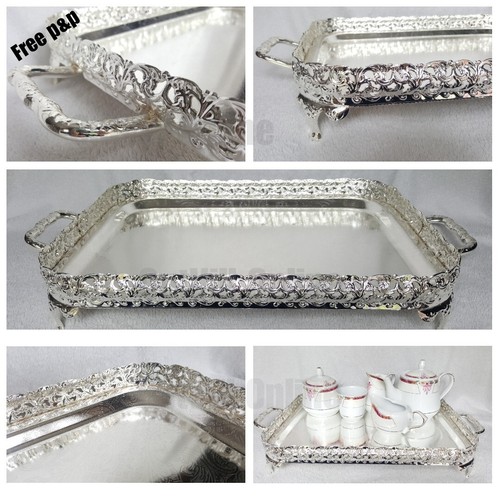 Silver rectangular 40cm large - rectangular,