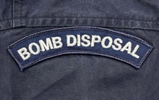 Royal Navy Surplus Issue Bomb Disposal Embroidered Insignia Patch, Wings, Ensign