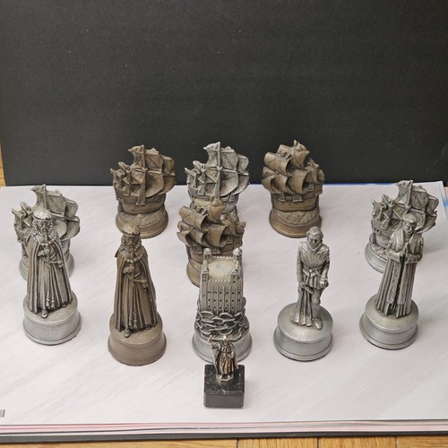 Elizabethan pewter chess - pewter,
