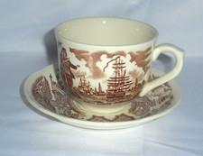 VINTAGE ALFRED MEAKIN FAIR WINDS PATTERN TEA CUP & SAUCER