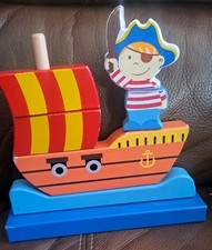 Wooden Pirate Ship Toy