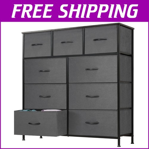 Drawer grey fabric - 9-drawer, dresser