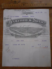 1909 Bamford & Sons illustrated letterhead Royal Mowers Reapers Uttoxeter Staffs