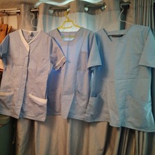 Ladies 3 ALEXANDRA & Boyd Cooper light blue nurse uniform top 42" Chest Size 14