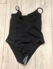 New Without Tags Asos Womens Black Underwired One Piece Swimming Costume Size 16
