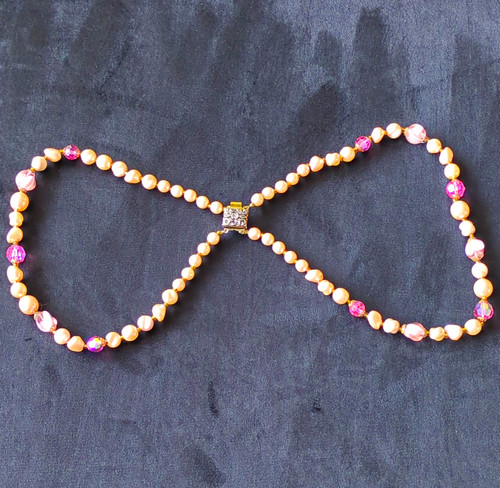 Pink round pearl beaded - pink,