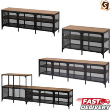 IKEA FJÄLLBO TV Bench Unit Metal Rustic Industrial Style Storage Stand MultiSize