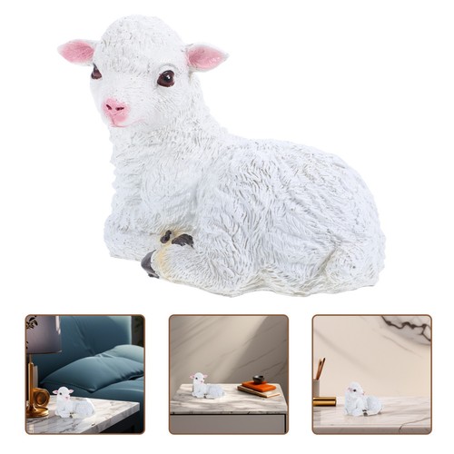 Handmade white resin goat - resin,