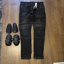 Motorbike Pants Mens Stretch panel Motorcycle  Jeans with knee pads size 36/34