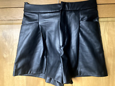 Zara black faux leather shorts S