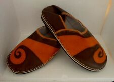 HAND CRAFTED * MOROCCAN LEATHER FUNKY BABOUCHE  All Sizes BROWN & ORANGE