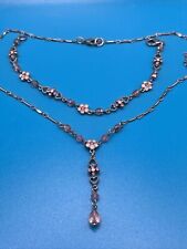 Vintage monsoon Bracelet and Necklace set, Pink hearts and Flowers 