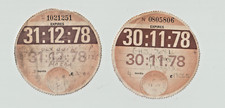 2 ROAD TAX DISCS - 4 MONTHS MORRIS 30.11.78 - 12 MONTHS MAZDA 31.12.78