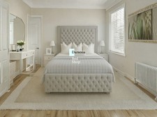 Premium Gas Lift Ottoman Bed 70" Headboard Space Saving Design Plush Velvet UK