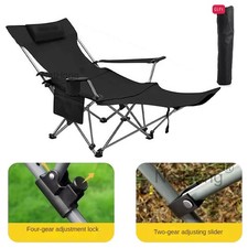 Reclining Camping Chair Black