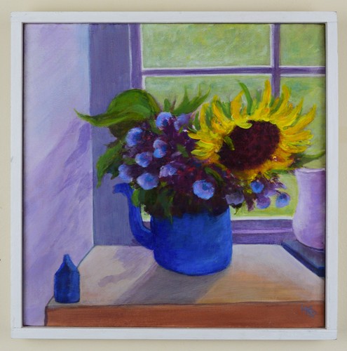 Still life with sunflower oil - with, sunflower.