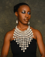 Authentic African Cowrie Shell Collar Necklace – Handmade Statement Jewellery