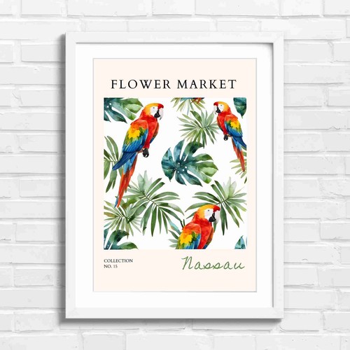Colorful macaw parrots amidst - colorful,