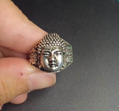 Vintage silver tone buddha - vintage,
