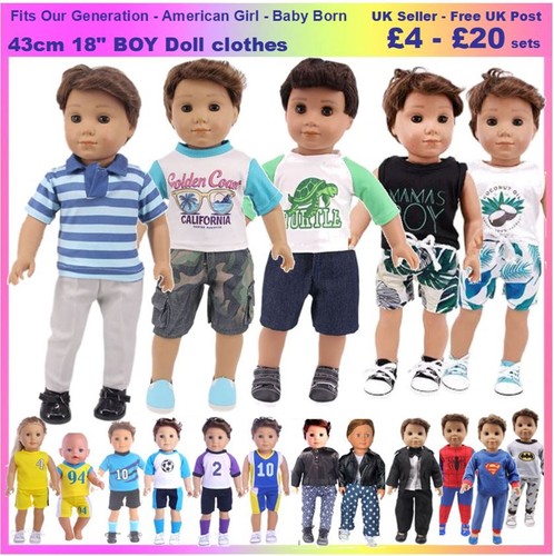 Boy doll clothes football - 18",