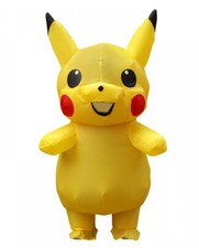 Adult Inflatable Yellow Mouse Cartoon Costume Anime Video Games Fancy Dress