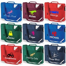 Personalised Book Bag Junior with Strap Designs Back to School Boys Girls Kids