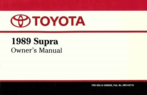 1989 toyota supra owner - supra, owner's