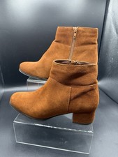 White Stuff Women’s Tan Suede Ankle Boots - Block Heel - Size UK 5