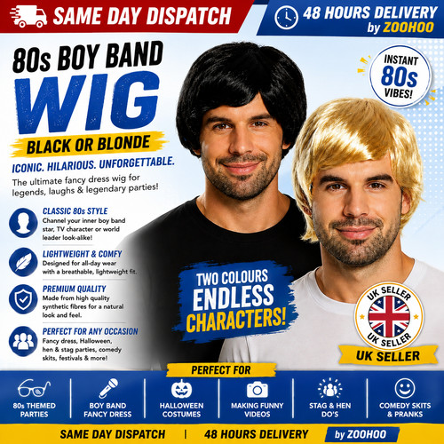 Blonde wig 80s boy band - blonde,